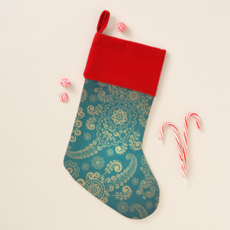 Turquoise Vintage Christmas Stocking