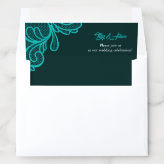 Turquoise Vintage Lace - Envelope Liner