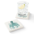 Turquoise Vintage Octopus Illustration