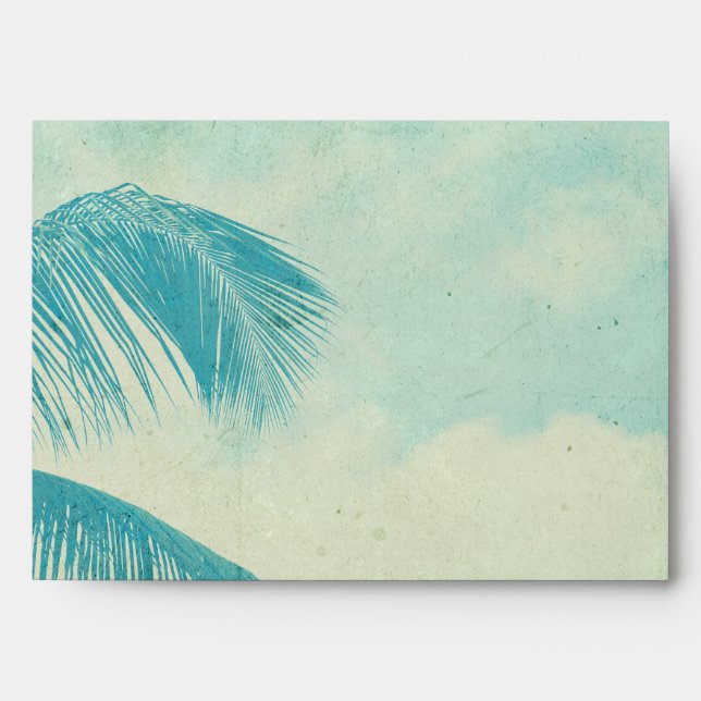 Turquoise Vintage Palm Tree Envelope (Front)