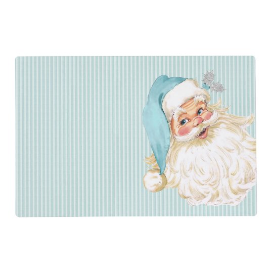 Turquoise Vintage Victorian Santa Clause Placemat