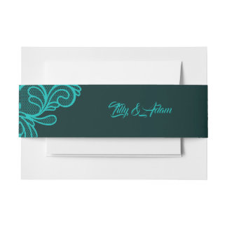 Turquoise Vintage Wedding - Landscape Invitation Belly Band