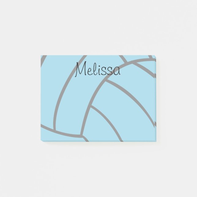 Turquoise Volleyball Custom Monogram Notes (Front)