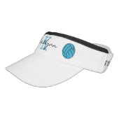 Turquoise Volleyball Monogram Sport Sun Visor (Angled)