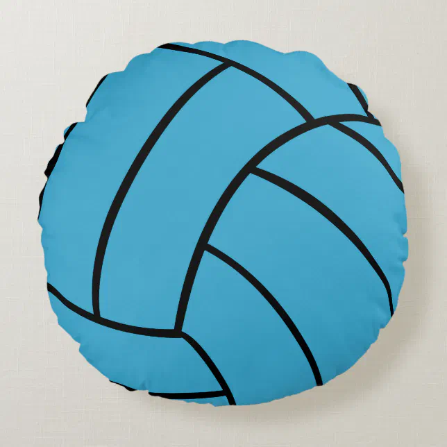 Turquoise Volleyball Round Throw Pillow Zazzle
