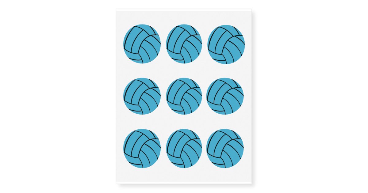 1. Volleyball Temporary Tattoos - Set of 10 - wide 8