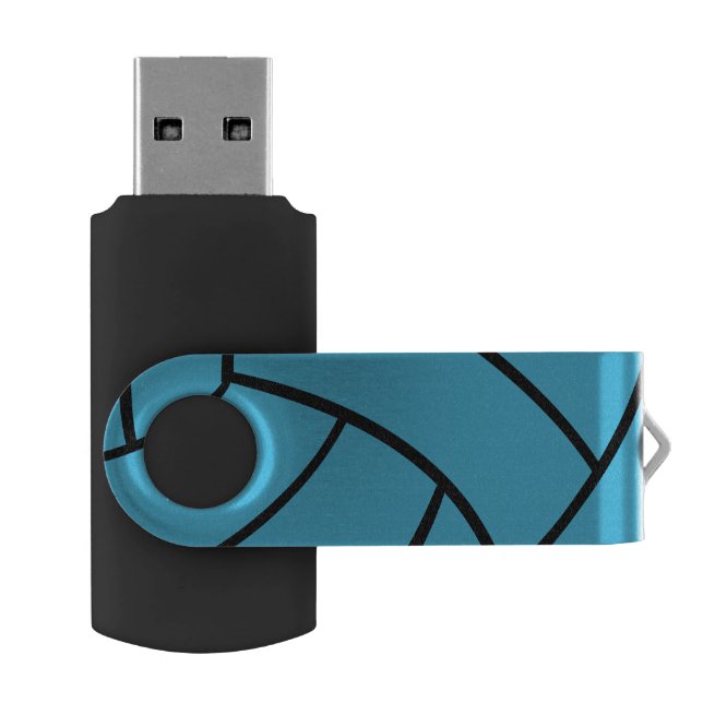 Turquoise Volleyball USB Flash Thumb Drive (Opened)
