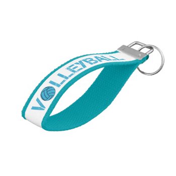 Turquoise Volleyball Wrist Key Chain by theburlapfrog at Zazzle
