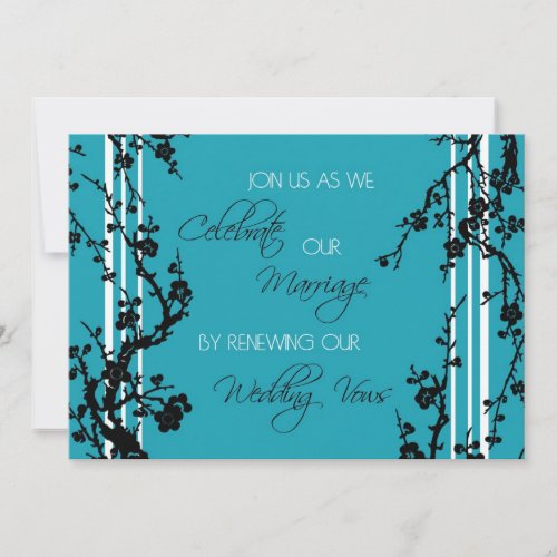 Turquoise Vow Renewal Ceremony Invitation Card