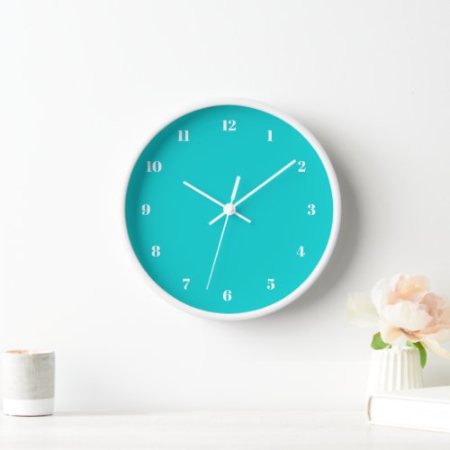Turquoise Wall Clock _ Choose Colors and Font