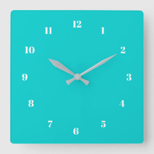 Turquoise Wall Clock with Custom Colors and Font