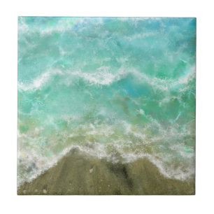 Turquoise Water Beach Ceramic Tile Gift