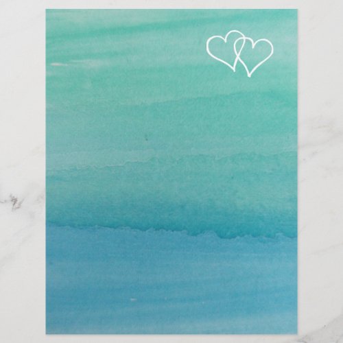 Turquoise water color beach wedding stationery