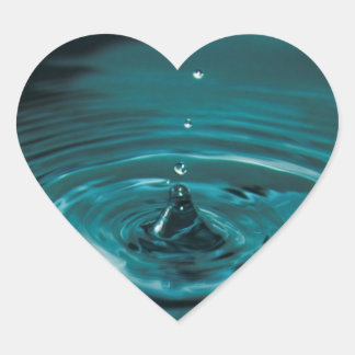 Turquoise Water Drop Heart Sticker