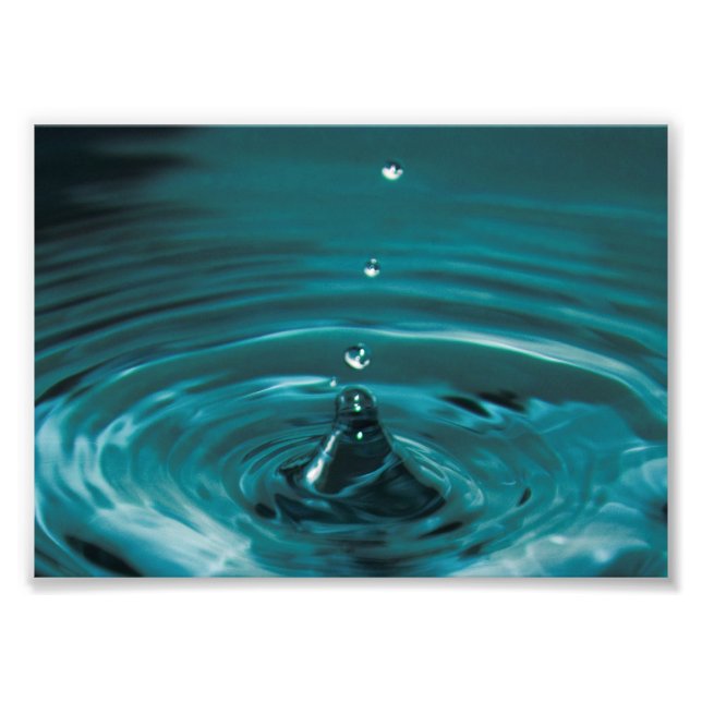 Turquoise Water Drop Photo Print (Front)