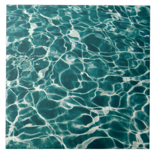 Turquoise water texture ceramic tile