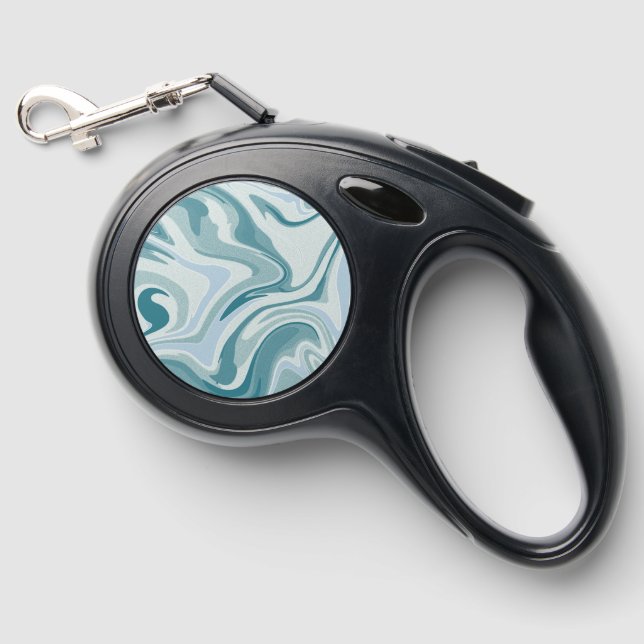 Turquoise Water Whirl Stylish Retractable Pet Leash (Front)