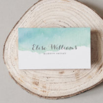 Turquoise Watercolor Business Card