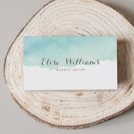 Turquoise Watercolor Business Card