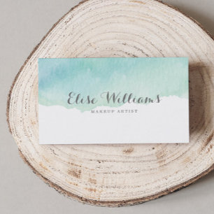 Turquoise Watercolor Business Card