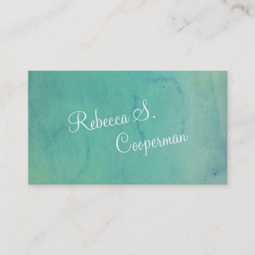 Turquoise Watercolor Business Card