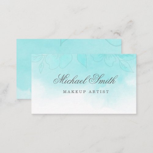 Turquoise Watercolor Business Card