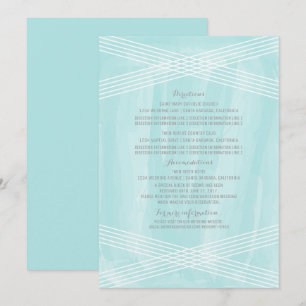 Turquoise Watercolor Deco Wedding Information Invitation