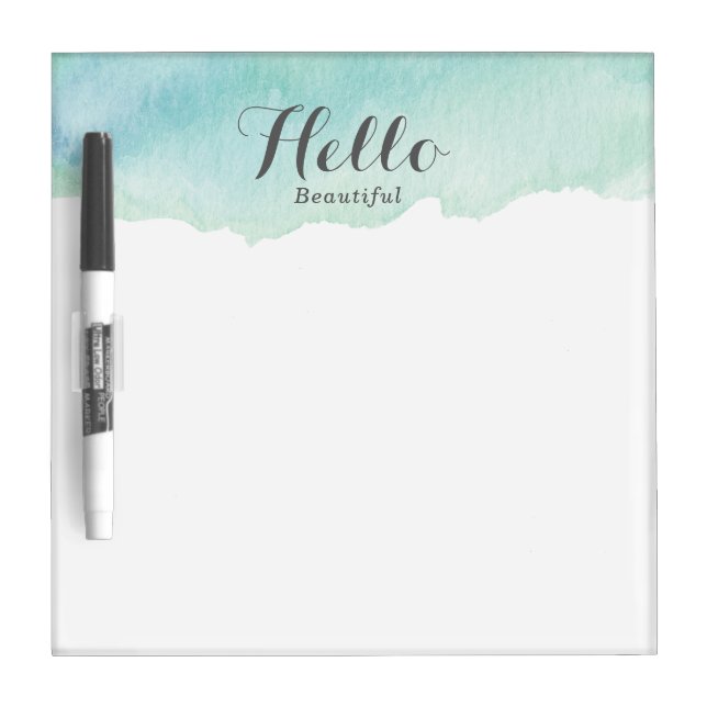 Turquoise Watercolor Dry Erase Board (Front)