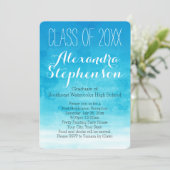 Turquoise Watercolor Graduation Party Invitation (Standing Front)