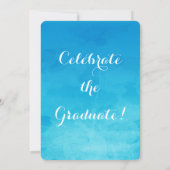 Turquoise Watercolor Graduation Party Invitation (Back)