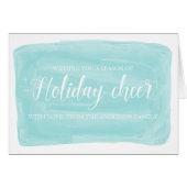 Turquoise Watercolor Holiday Cheer (Front Horizontal)