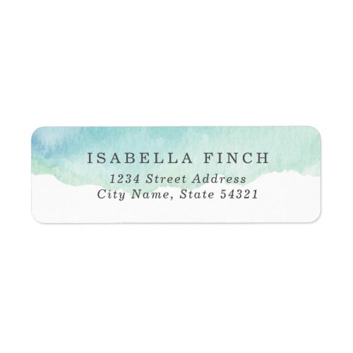 Turquoise Watercolor Label
