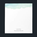 Turquoise Watercolor Notepad<br><div class="desc">Elegant watercolor design that can be personalized with your text.</div>