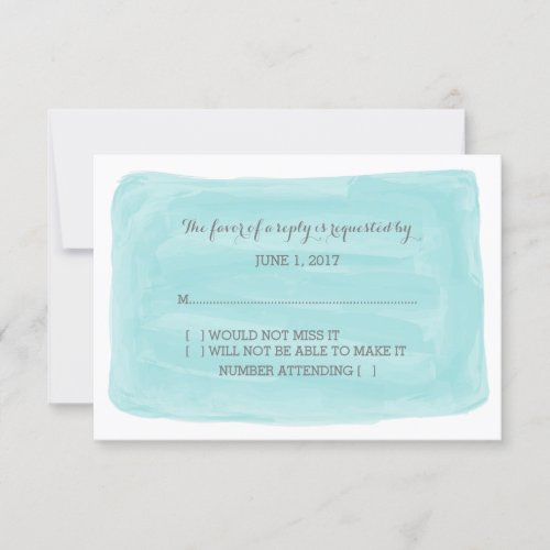 Turquoise Watercolor RSVP Card