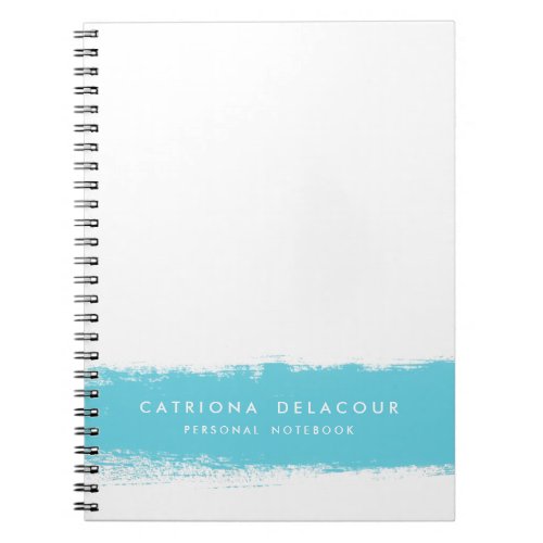 Turquoise Watercolor Splash Personalized Notebook