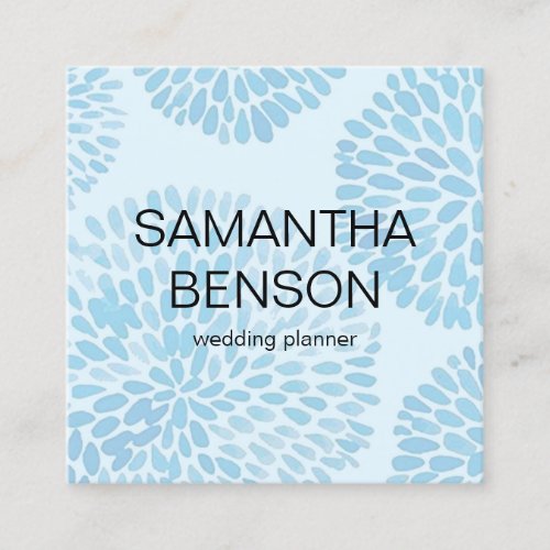 Turquoise Watercolor Wedding Planner Square Business Card