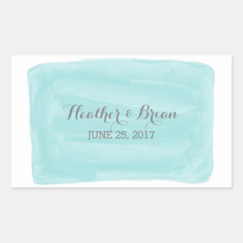 Turquoise Watercolor Wedding Stickers