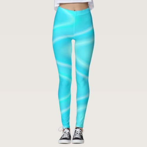 turquoise waves _ leggings