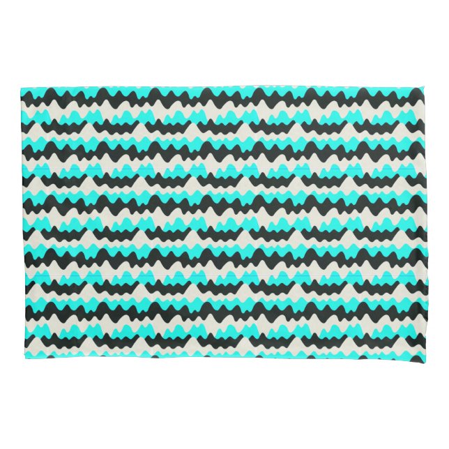 Turquoise Waves Pillow Case (Front)
