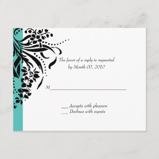 Turquoise Wedding Invitation RSVP Cards