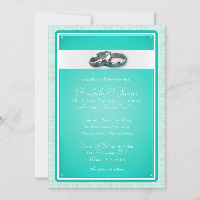 Turquoise Wedding Invitations (Front)