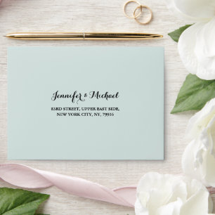 Turquoise Wedding Party Event RSVP Return Address Envelope