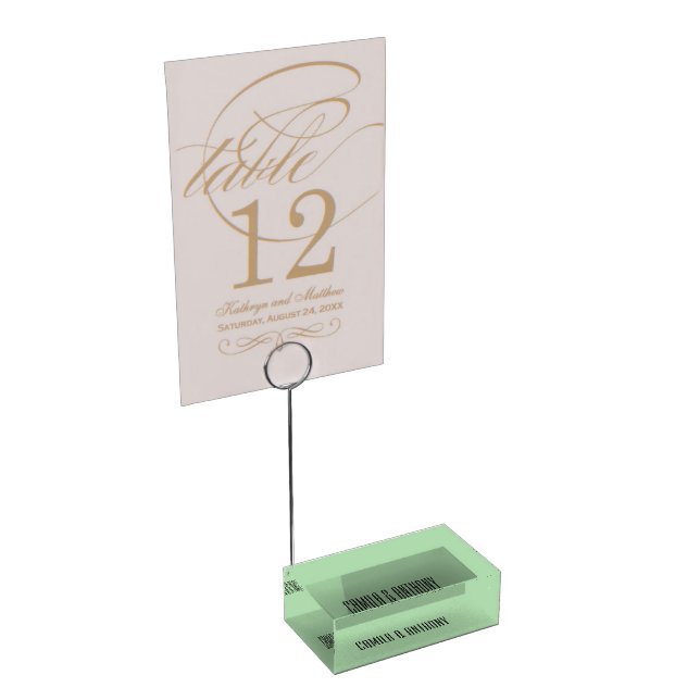 Turquoise Wedding Place Card Holder (Corner)