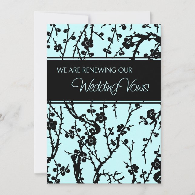 Turquoise Wedding Vow Renewal Invitation Card (Front)