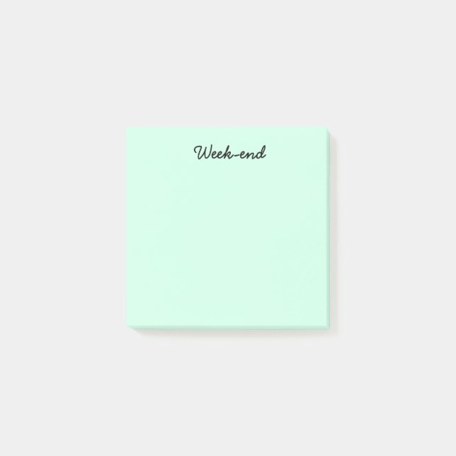 Turquoise Week-end Post-it Notes (Front)
