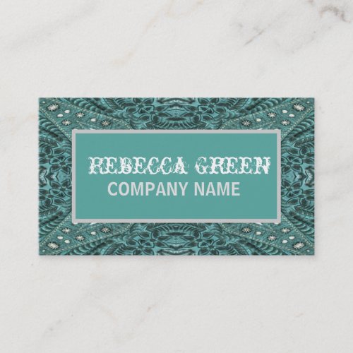turquoise western country leather fashion cowgirl business card