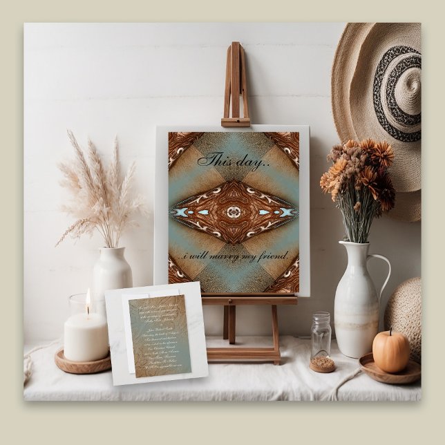 Turquoise Western Motif Wedding Invitation (Creator Uploaded)