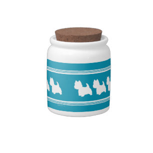 Turquoise Westies Candy Jar
