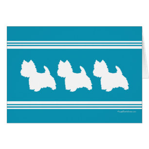 Turquoise Westies Cards
