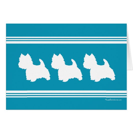 Turquoise Westies Cards (Front Horizontal)